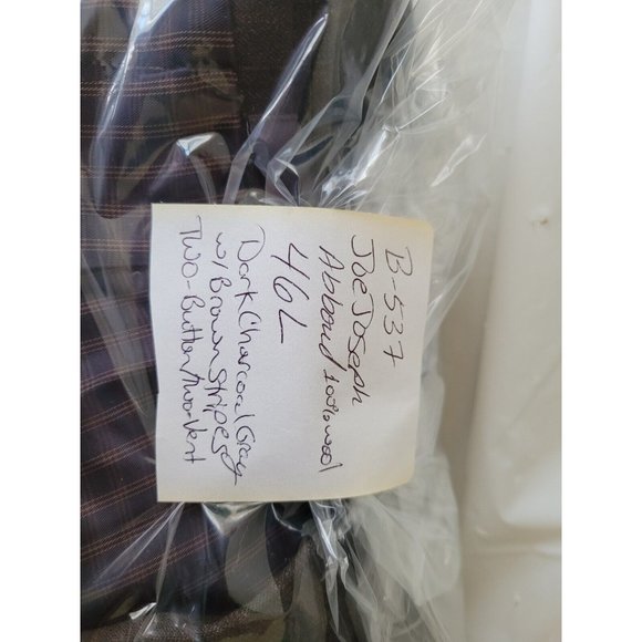 JOE JOSEPH ABBOUD 46L MEN'S SPORT COAT GRAY BROWN WOOL 2-BUTTON/2-VENT B537 - Picture 15 of 15